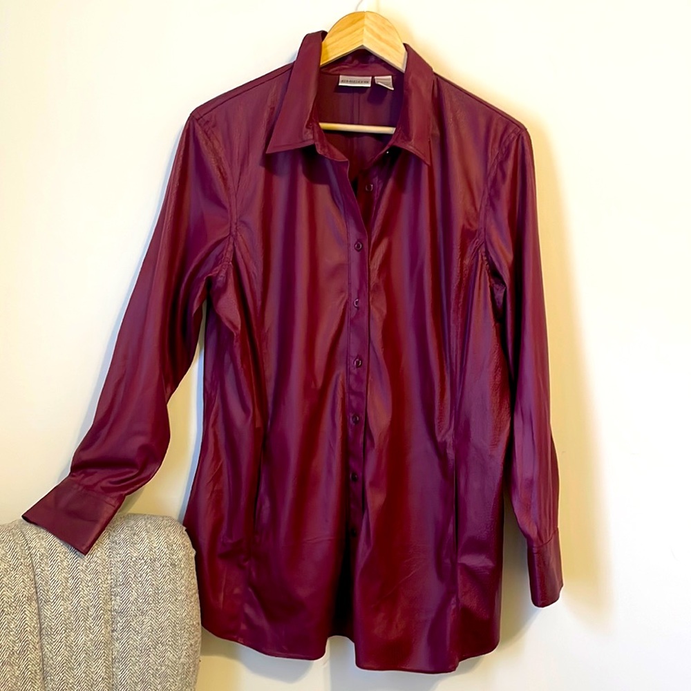 Chicos faux leather Shacket